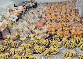 توزیع ۱۱۰ بسته یلدا با همت هیئت سرداران کربلا در محله پنجتن مشهد